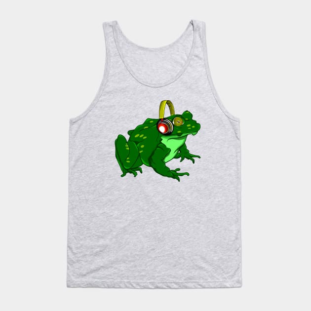 Funny Frog Listening To Music Tank Top by mailboxdisco